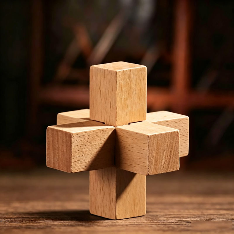 Woodworking Game - Easy Disentanglement Brain Teaser Interlocking Wooden