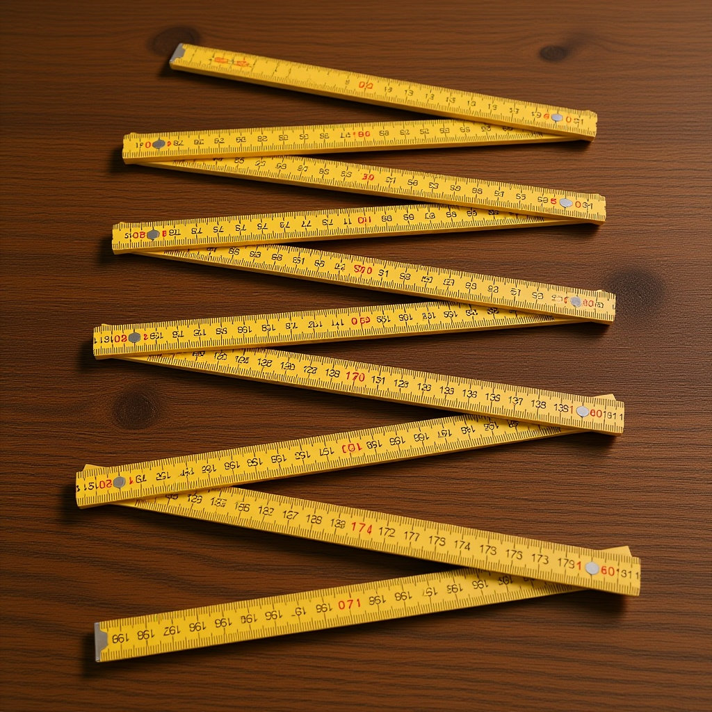 Woodworking Carpenter - 2 Meter Folding Wood Ruler Dual