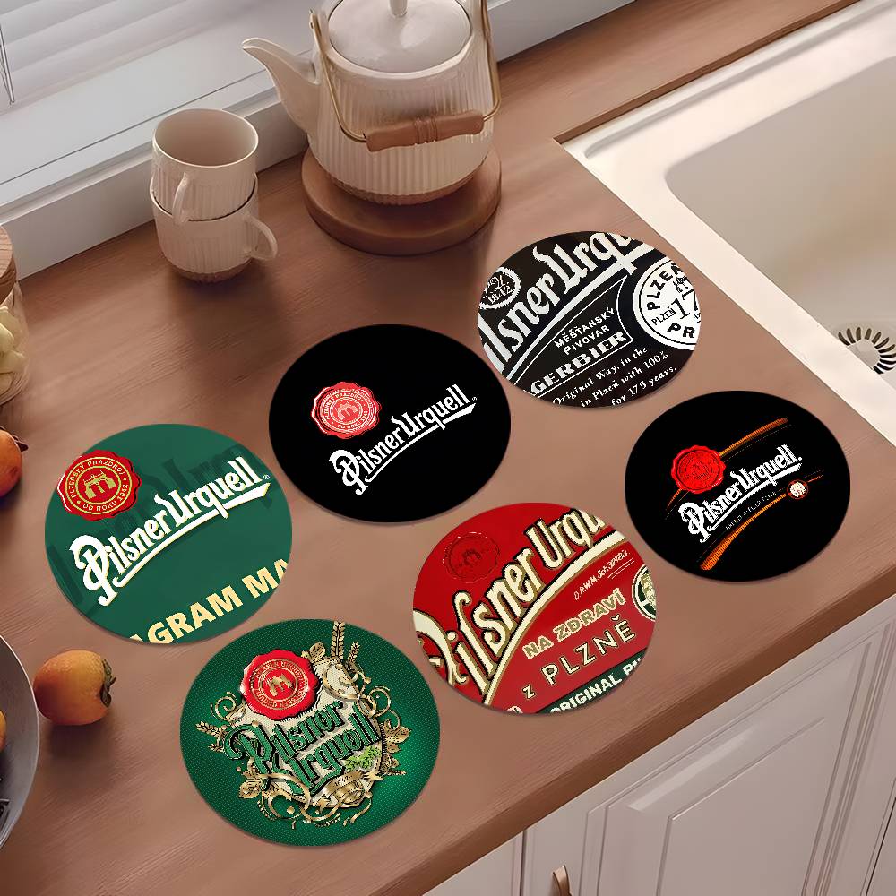 Woodworking Logos - Pilsner Urquell Beer Logo Coasters 10cm