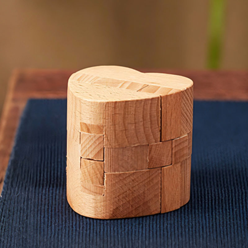 Woodworking Game - Luban Lock Heart Shaped Puzzle Wooden
