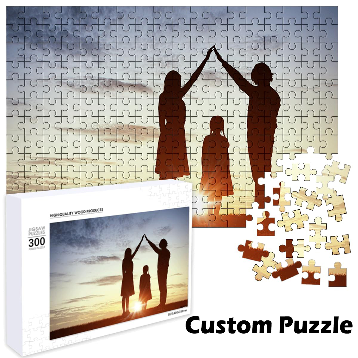 Woodworking Game - 108/200/300/500/1000 Pieces Personal Custom Puzzles Handmade