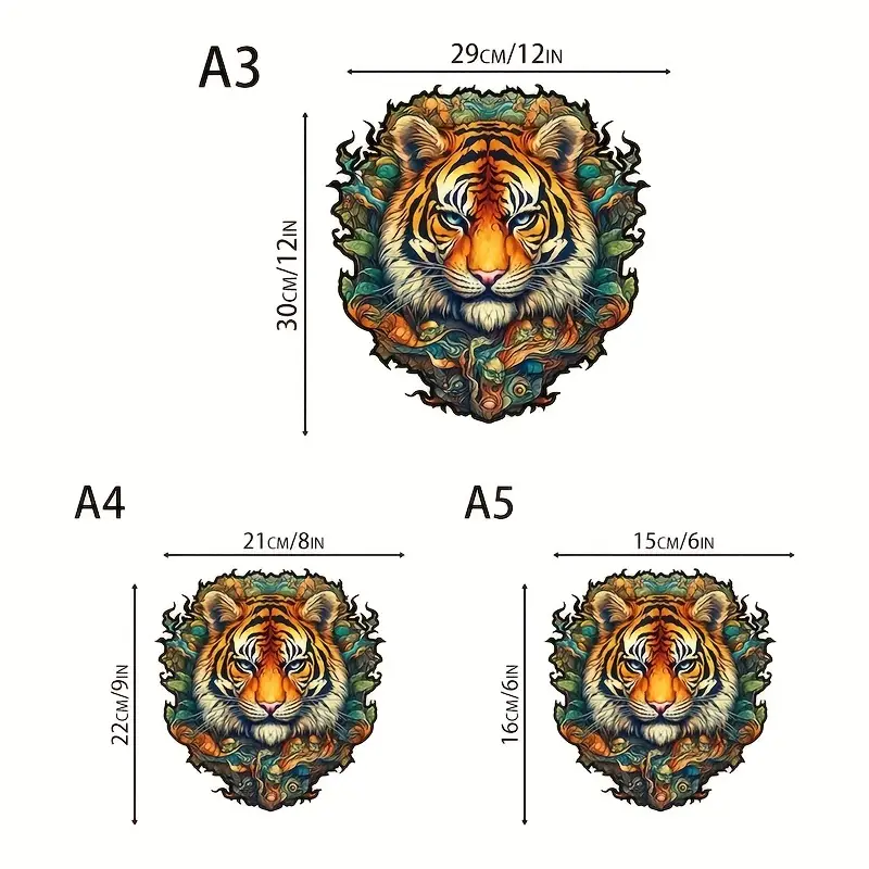 Tiger Wooden Jigsaw Puzzle, Un - Woodworking Game reseña y precio