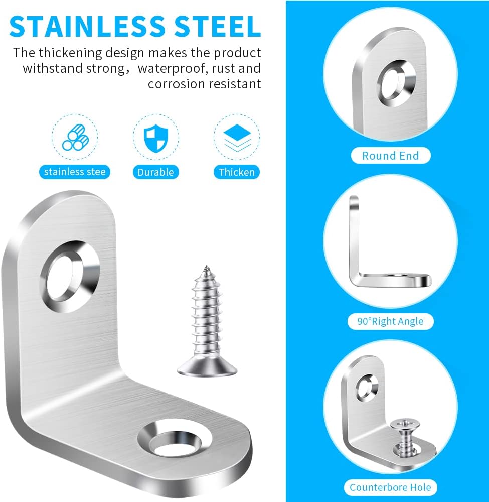 Stainless Steel L Bracket Corn - Woodworking Joint reseña y precio
