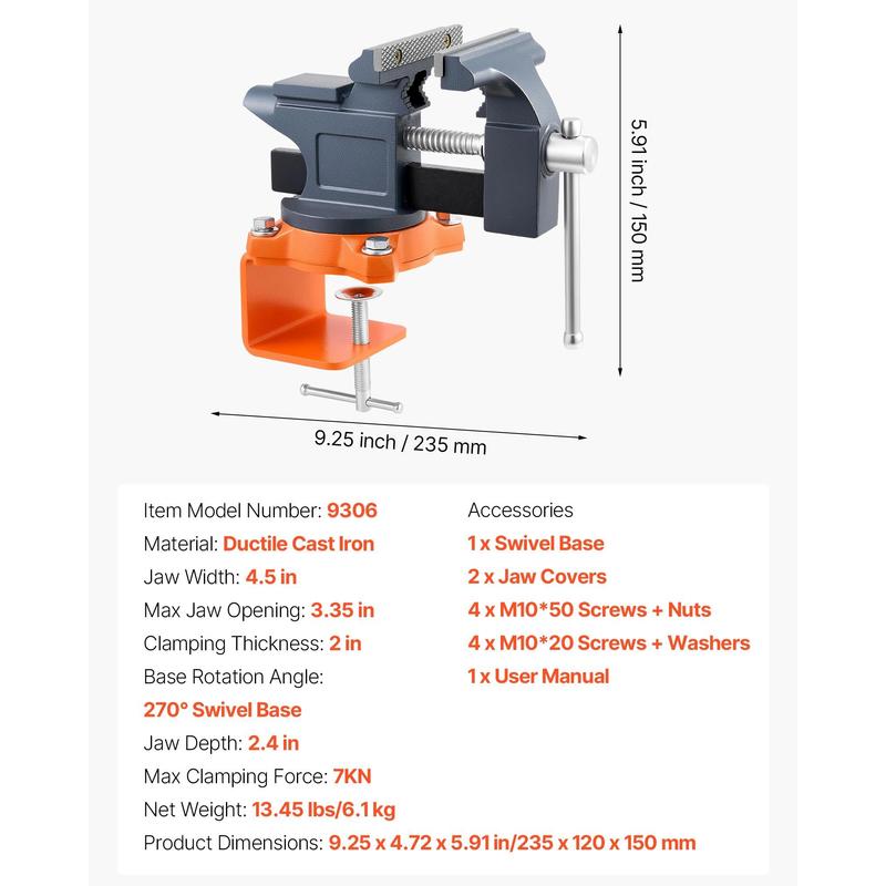 Bench Vise, 4.5 Inch, Portable - Woodworking Vice Quick Release reseña y precio
