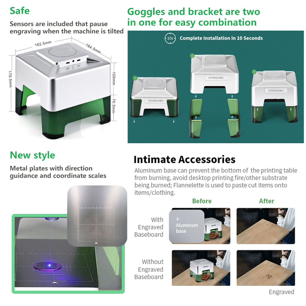 3W Mini Laser Engraver Portabl - Woodworking Logos reseña y precio