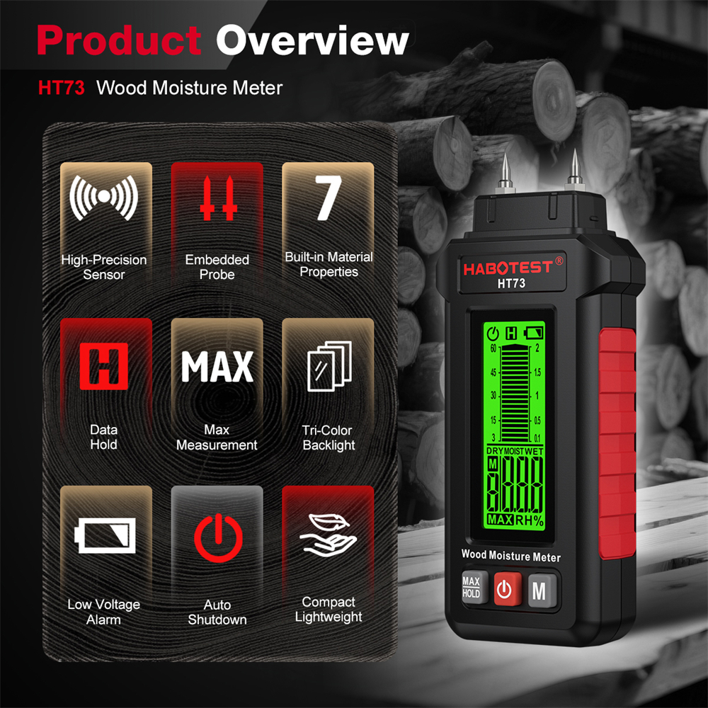 Digital Wood Moisture Meter Hu - Lumber Woodworking reseña y precio