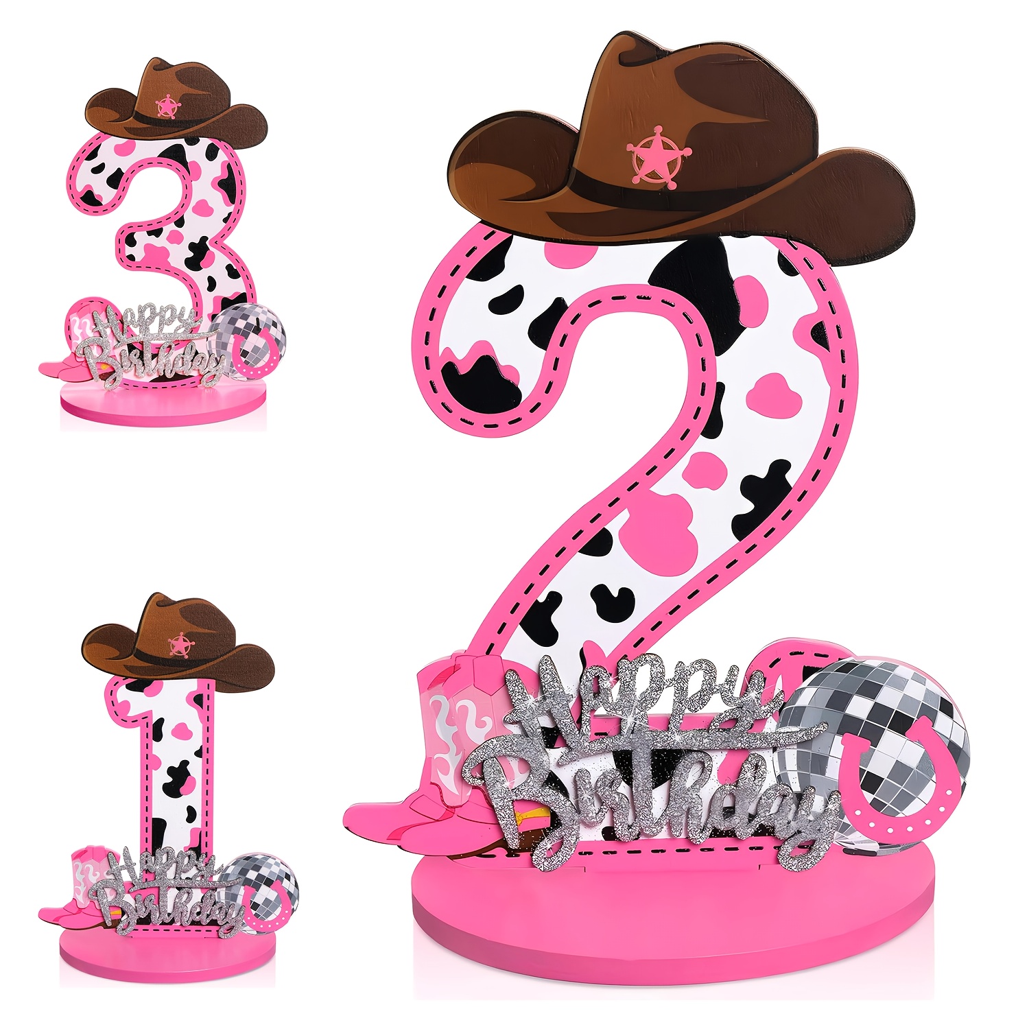 1Pcs Western Cowboy 1-3 Birthd - Woodworking Logos reseña y precio