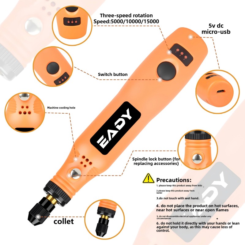 USB Cordless Rotary Tool Kit – - Woodworking Company reseña y precio