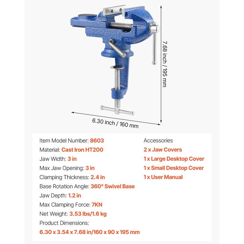 Bench Vise, 3 Inch, Portable W - Woodworking Vice Quick Release reseña y precio