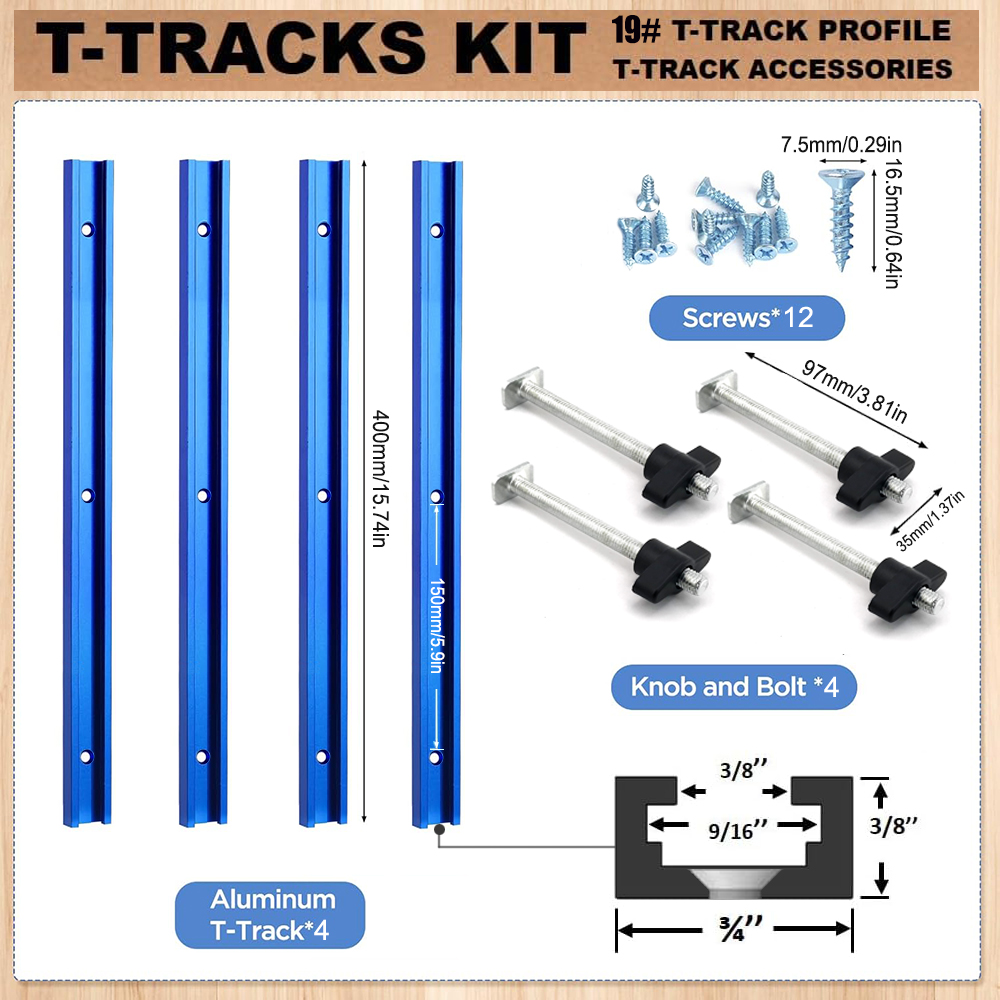 Woodworking 19# T-track Kit an - Woodworking Cutting Tools reseña y precio