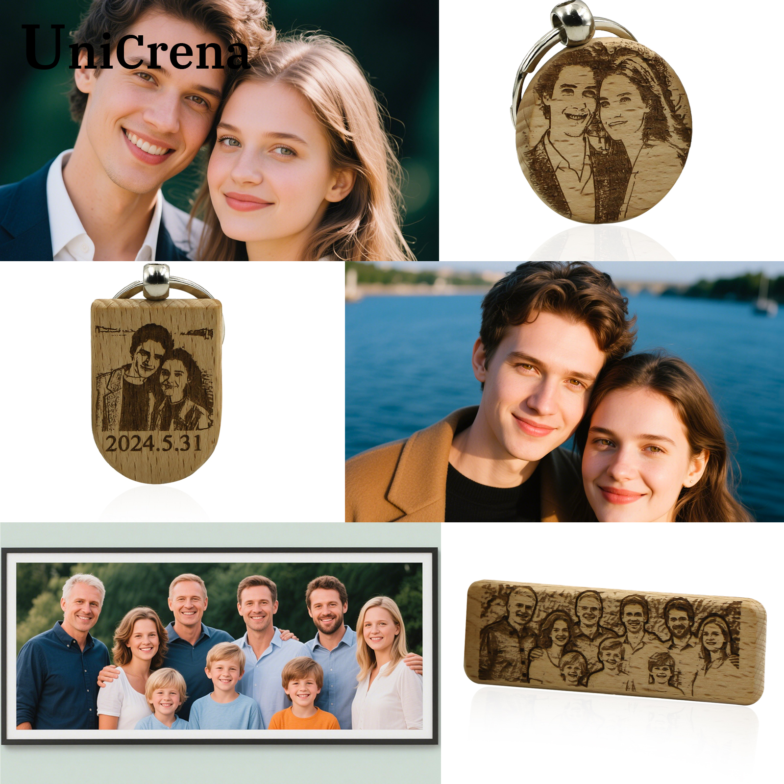 Unicrena Custom Photo Wood Key - Woodworking Logos reseña y precio