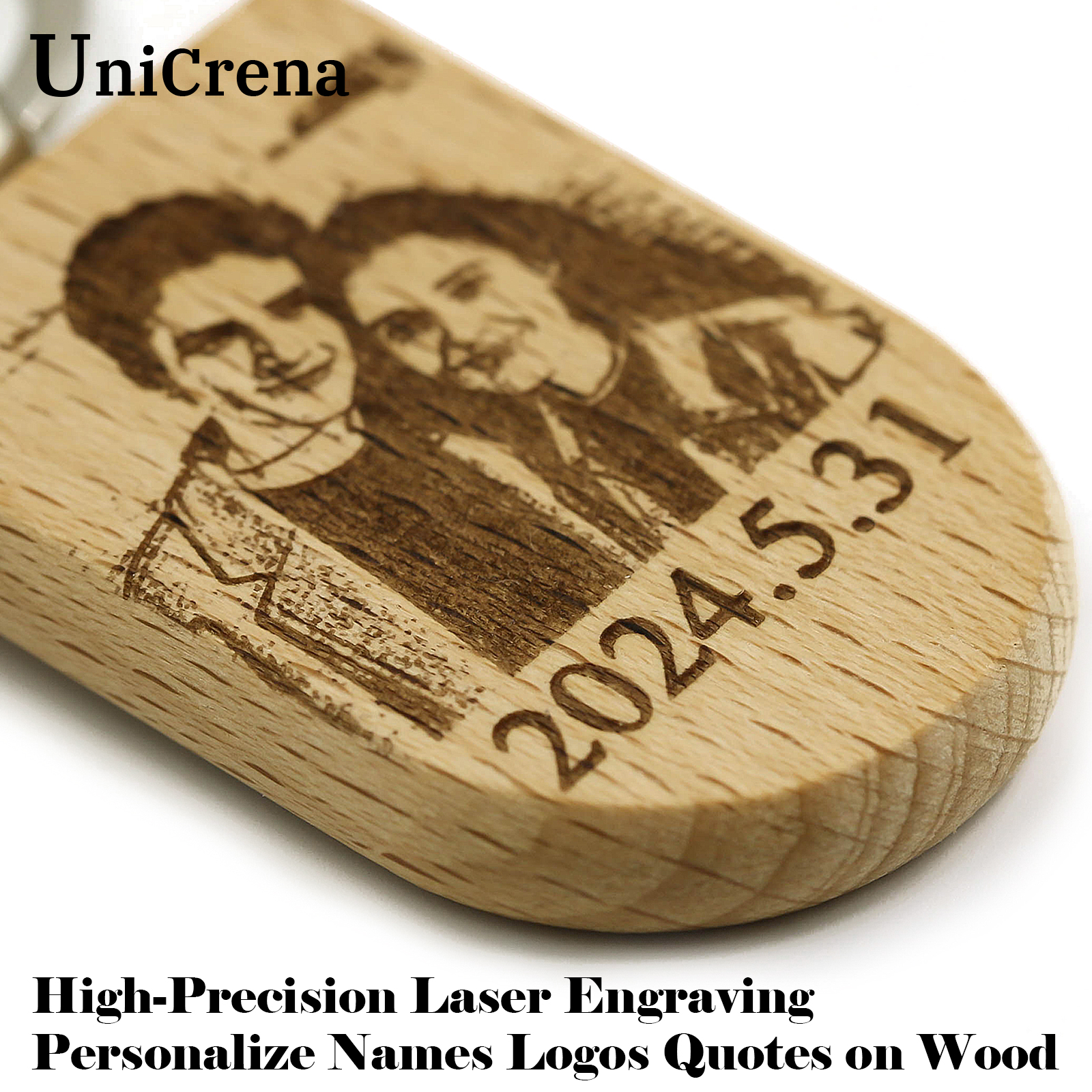 Unicrena Custom Photo Wood Key - Woodworking Logos reseña y precio