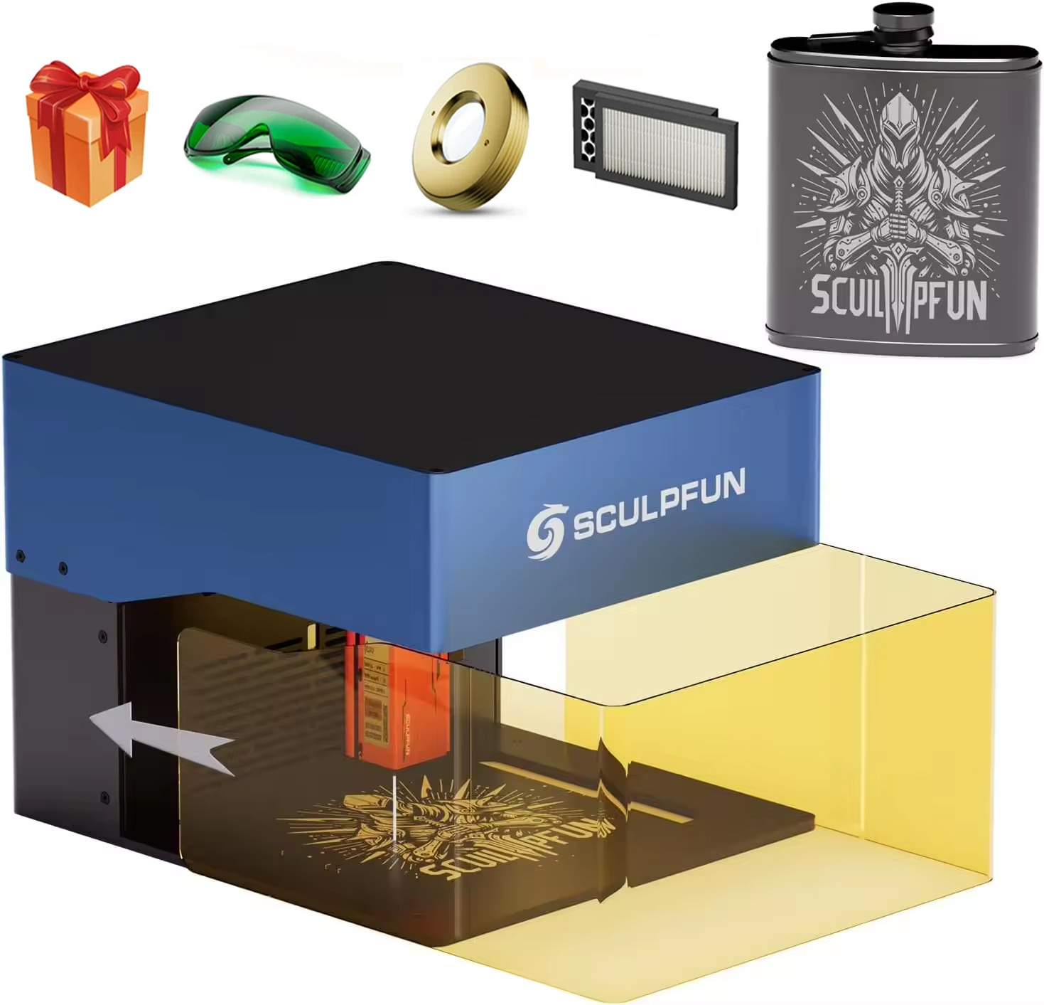 Sculpfun iCube Pro 10W Laser E - Woodworking Logos reseña y precio