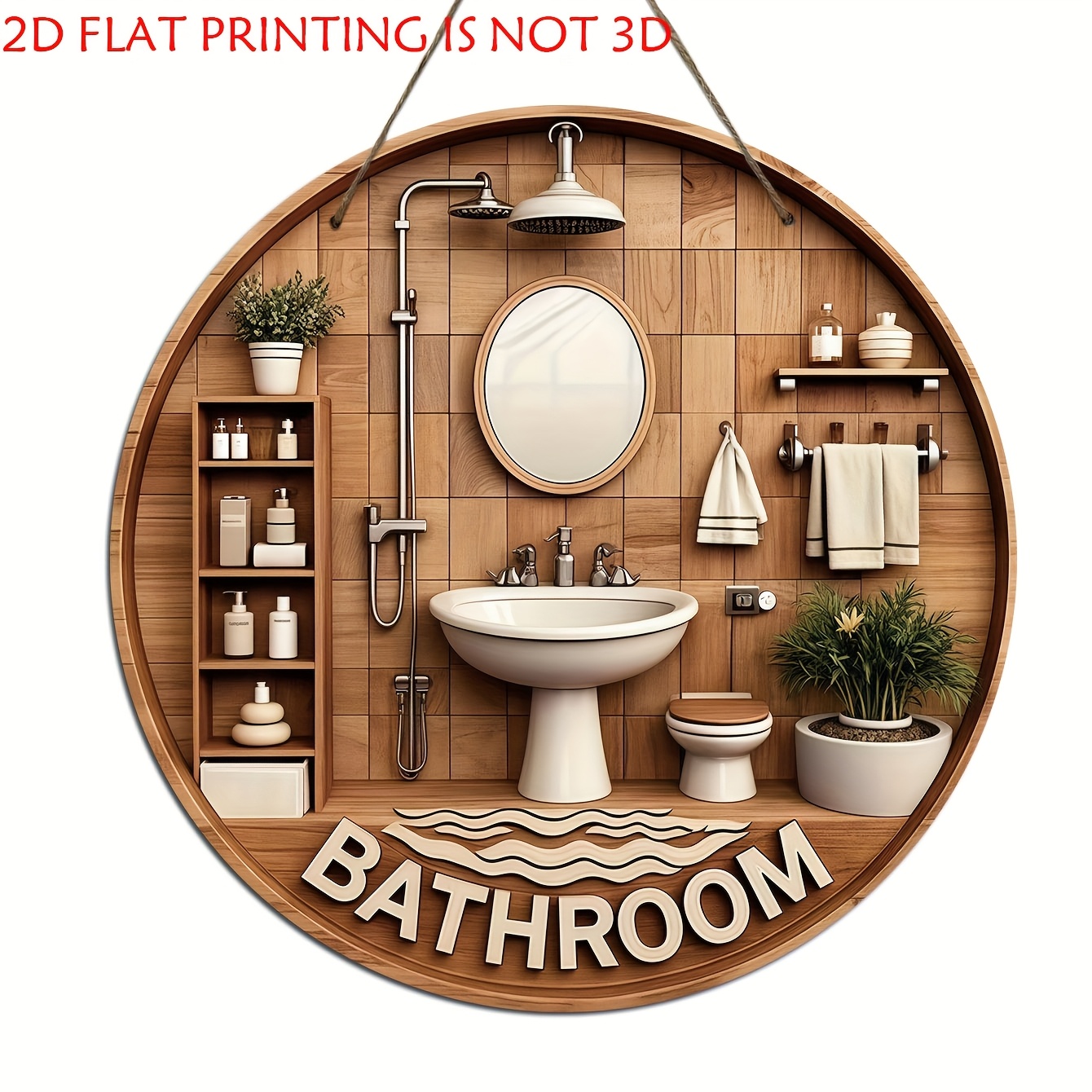 One 2D flat circular bathroom  - Woodworking Logos reseña y precio