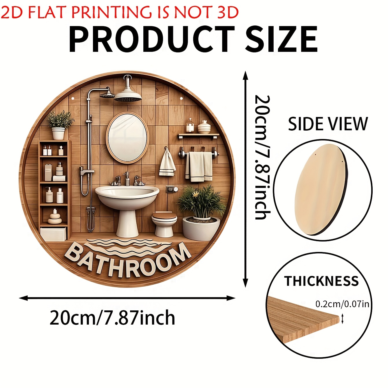 One 2D flat circular bathroom  - Woodworking Logos reseña y precio