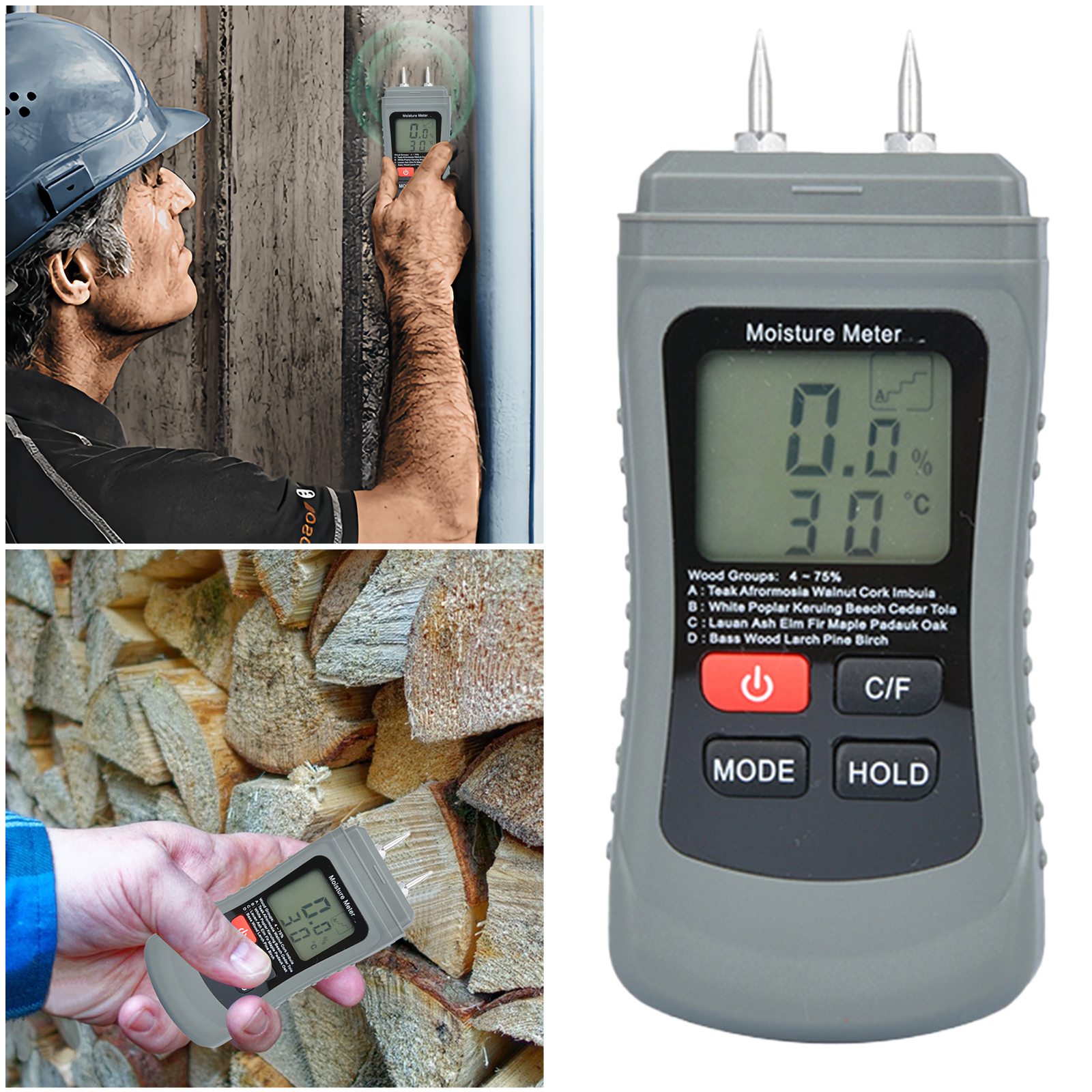 Wood Digital Humidity Content  - Lumber Woodworking reseña y precio