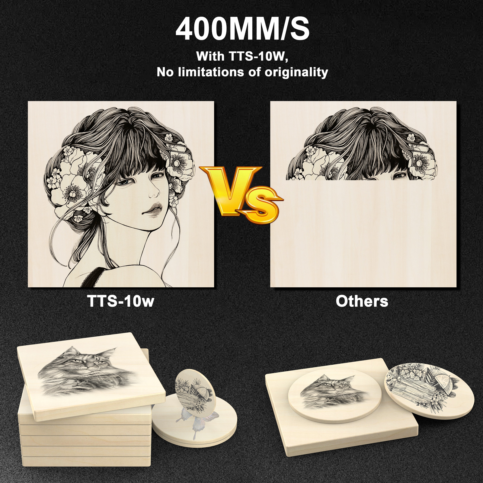 TWOTREES TTS-10 Pro Laser Engr - Woodworking Logos reseña y precio
