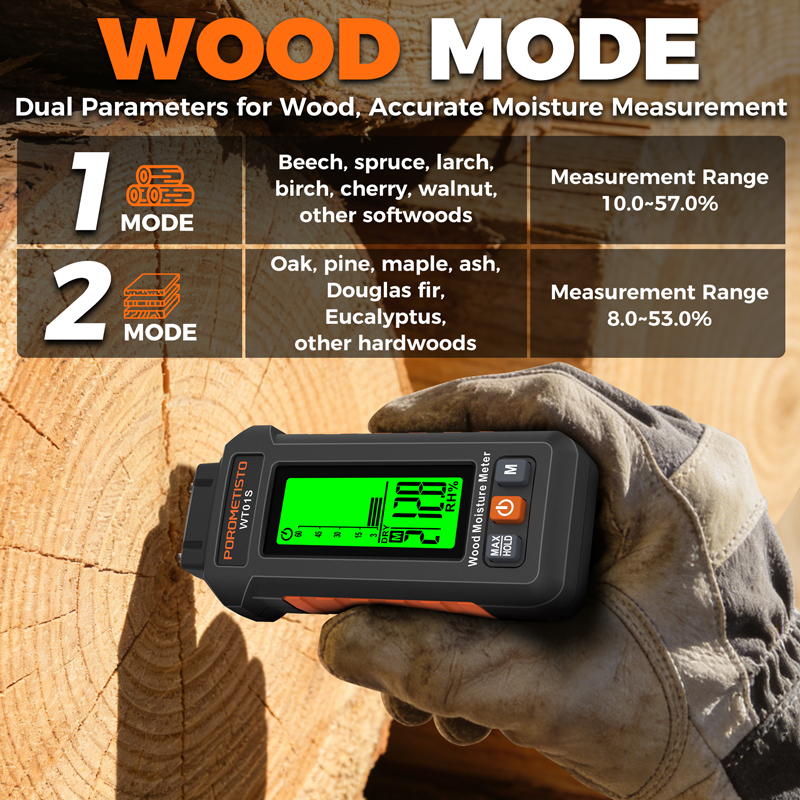 WT01S Two Pins Wood Humidity T - Lumber Woodworking reseña y precio